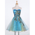 Grace Karin Strapless turquesa oscuro corto vestido de Tulle Peacock Homecoming CL007541-6